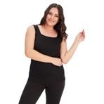 Kurun's Collection Büyük Beden Kare Yaka Kalın Askılı Atlet Bluz Siyah 38-40