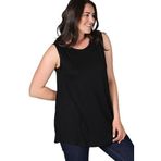 Kurun's Collection Büyük Beden Kolsuz Viskon Basic Bluz Siyah 38-40