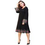 Kurun's Collection Çiçek Güpürlü Elbise Siyah 46-48