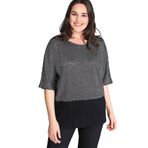 Kurun's Collection Gümüş Yarım Kol Simli Altı Bluz Gümüş 50-52
