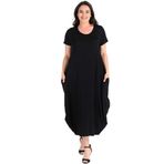 Kurun's Collection Jumbo Kısa Kol Elbise Siyah 42-44