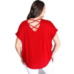 Kurun's Collection Sırt Çapraz Kısa Kol Bluz Kırmızı 50-52