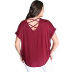Kurun's Collection Sırt Çapraz Kısa Kol Bluz Kırmızı - 54-56