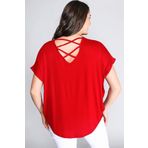 Kurun's Collection Sırt Çapraz Kısa Kol Bluz Kırmızı 58-60
