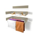 Kurutmalık Çamaşır Askısı - Duvara Monte Çamaşırlık - Patentli Tasarım Cappuccino-70cm