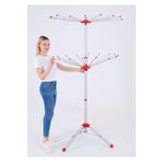 KURUTMAX 360 Twin İki Katlı Çamaşırlık,Dönerli şemsiye Şeklinde Çamaşır Kurutmalık,alüminyum,askı