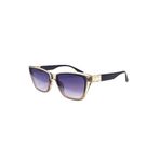 Kurven Bej Retro Kare Kemik Çerçeve Gold Detaylı Unisex UV400 Vintage Retro Güneş Gözlüğü