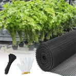 Kuş Ağları, Siyah Plastik Çit Rulo 0,5 x 4,9 m Geçici Bahçe ve İnşaat Çiti Kendinden Kilitli Bağları ile Yeniden Kullanılabilir Kar Bariyeri ve Güvenlik Ağı