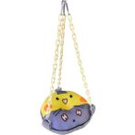 Kuş Arkadaşım Yuvarlak Simit Salıncak Oyuncak Sarı Koyu Gri Çift Taraflı Kullanım İçin Yumuşak 22 cm