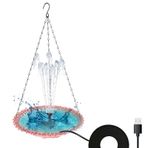 Kuş Banyosu Dış Mekan, Plastik USB Powered Haniment Besleyici Besleyici Su Çeşmesi Bahçe Havuz Havuz Balık Akvaryumu (pembe)