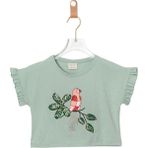 Kuş Baskılı Crop Tshırt Mint Yeşili - 3 Yaş