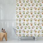 Kuş Desen Banyo Perdesi Su Geçirmez Duş Perdesi 180x200 Küvet Perdesi 12 C-Halkalı Duş Perde