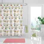 Kuş Desen Banyo Perdesi-Tek Kanat Duşakabin Perdesi Renkli Kuş Desen Duş Perde 180x200 Küvet Perdesi