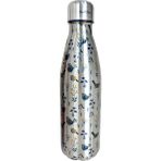 Kuş Desenli Gri Paslanmaz Çelik Çift Katmanlı Su Şişesi 500ML