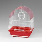 Kuş Kafesi Oval Çatılı 30x23x39 Kırmızı Kanarya Muhabbet Kuşu İçin
