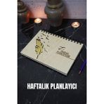 Kuş Tüyü Tasarım Ahşap Plan Defteri - Süresiz Ajanda - Haftalık Planlayıcı (Planlayıcı Defter) A5