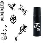 Kuş Ve Kol Spray Tattoo Geçici Dövme Seti Dark Siyah Sprey