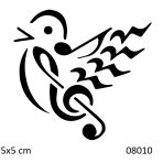 Kuş Ve Müzik Yapışkanlı Stencil Süsleme Ve Boyama Kalıbı