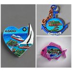 Kuşadası Temalı Kabartmalı Polyester 3 Lü Magnet Seti Buzdolabı Süsü (Kod:1114)