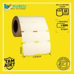 Kuşçu Etiket 10 Adet 38X100 500'LÜK Orta Delikli/çentikli Lamine Karton Raf Etiketi / Kuşçu Etiket