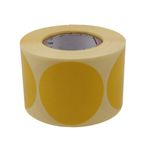 Kuşe Daire Renk Baskılı Çap Etiketi 50mm X 50mm Ölçülerinde Yuvarlak Çıkartma Sticker 500 Adet Kendinden Yapışkanlı Rulo Etiketi Barkod Yazıcılar ile Uyumlu 40mm Kuka Kağıt Bazlı Etiket (SARI)