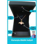 Kuşkaya Ticaret Işıklı Premium Kutuda | Kanatlı Pembe Kalp Kolye | 14 Şubat Sevgililer Günü Hediyesi | Kadın Işıklı Premium Kutuda - Pembe 40-45