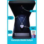 Kuşkaya Ticaret Işıklı Premium Kutuda | Zirkon Taşlı Kalp Kolye | 14 Şubat Sevgililer Günü Hediyesi | Kadın Gümüş - Işıklı Premium Kut