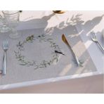 Kuşlu Bahçe Kumaş Amerikan Servis 4'lü Set 35X50CM Keten Kumaş Ulusl. Yıkama ve Solmama Sertifikası - 35 x 50 cm - Çok Renkli