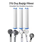 KUSTAR 3 Adet Filtreli Duş Başlığı Filtresi Kireç Önleyici Filtre
