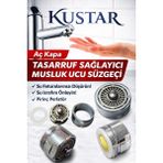Kustar Aç-Kapa Musluk Ucu Su Tasarruf Aparatı Musluk Süzgeci Metal Malzemeden Üretim 23,7mm Dış Dişli