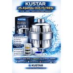 KUSTAR Krom Duş Filtresi – Kireç Önleyici & Klor Azaltıcı Arıtmalı Duş Başlığı Filtresi