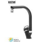 Kustar Siyah Oynar Perlatörlü Oslo Mix Mutfak Eviye Bataryası