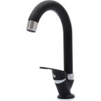 Kustar Tek Su Girişli Mix Siyah Lavabo Bataryası