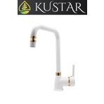 Kustar Varna Gold Beyaz Oynar Başlıklı Aç Kapa Mix Mutfak Eviye Bataryası