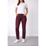 Kutaf Bordo Yüksek Bel Slim Fit Mumlu Kadın Jean Pantolon Günlük Rahat Esnek Denim