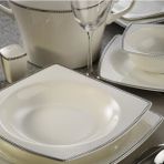Kütahya 1074420 62 Parça Platin Bone Mare Yemek Takımı
