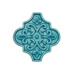 Kütahya Çini Yapı Tasarım 12X12 Ottoman Çiçekli Arabesk Turkuaz Çini