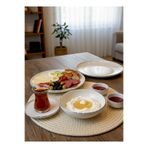 KÜTAHYA HOME Modern 20 Parça Gümüş File Kahvaltı Takımı | Şık Porselen Sofra Seti