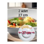 Kütahya Porselen 2 Adet 27 cm Diamond Serisi Salata Spagetti Tabağı Makarna