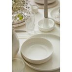 Kütahya Porselen Bone Crest 18 Parça 6 Kişilik Beyaz Porselen Yemek Takımı Desenli - 6 KİŞİLİK