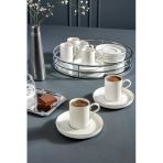 Kütahya Porselen Bone Desire Kahve Fincan Takımı 90Cc Platin Yaldızlı 12 Parça 6 Kişilik