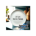 Kütahya Porselen Bone Luz 27 Cm 6 Adet Servis Tabağı, Outlet Damgasız Ürün