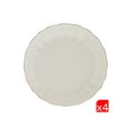 Kütahya Porselen Bone Luz Altın File Çukur Tabak 20 CM - 4 Parça