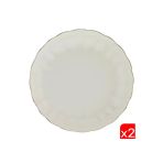 Kütahya Porselen Bone Luz Altın File Çukur Tabak 20cm 2 li