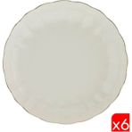 Kütahya Porselen Bone Luz Altın File Çukur Tabak 20CM 6 Lı - 20 cm