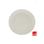 Kütahya Porselen Bone Luz Altın File Pasta Tabağı 21 CM - 6 Parça