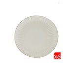 Kütahya Porselen Bone Luz Altın File Pasta Tabağı 21cm 6 lı
