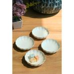 Kütahya Porselen Bone Luz Kase Altın File 4 Parça 8cm BNLZF08KSS220 - 8 cm