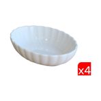 Kütahya Porselen Bone Luz Krem Oval Kayık 14,5x10x3,5cm 4 Lü Bnlzf15oks00 Çok Renkli
