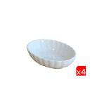 Kütahya Porselen Bone Luz Krem Oval Kayık 14,5X10x3,5Cm 4 Lü Bnlzf15oks00